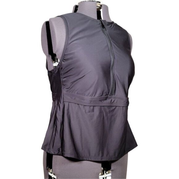 All in Motion Women's Sleeveless Zipper Front Rash Guard Sz 18W - Picture 2 of 10